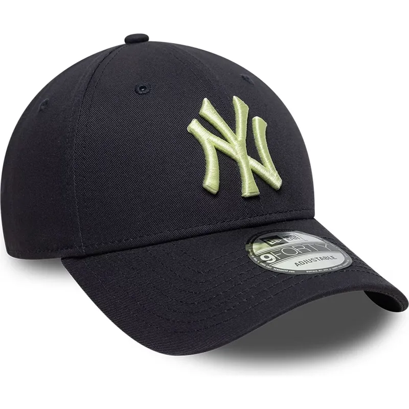 casquette-courbee-bleue-marine-ajustable-avec-logo-jaune-9forty-league-essential-new-york-yankees-mlb-new-era