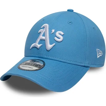 Hellblaue verstellbare Curved Cap 9FORTY League Essential der Oakland Athletics MLB von New Era