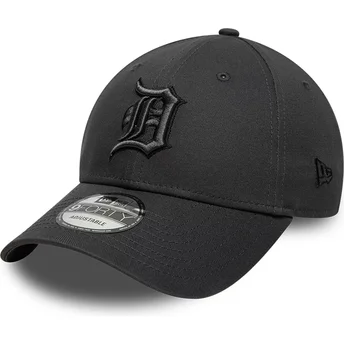 Casquette courbée noire ajustable avec logo noir 9FORTY Team Outline Detroit Tigers MLB New Era