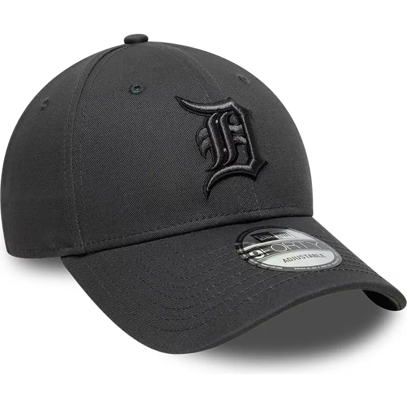 casquette-courbee-noire-ajustable-avec-logo-noir-9forty-team-outline-detroit-tigers-mlb-new-era