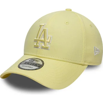 Gelbe verstellbare Curved Cap mit gelbem Logo 9FORTY Team Outline der Los Angeles Dodgers MLB von New Era