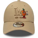 brazowa-regulowana-czapka-z-zakrzywionym-daszkiem-z-brazowym-logo-9forty-tonal-icon-los-angeles-dodgers-mlb-new-era