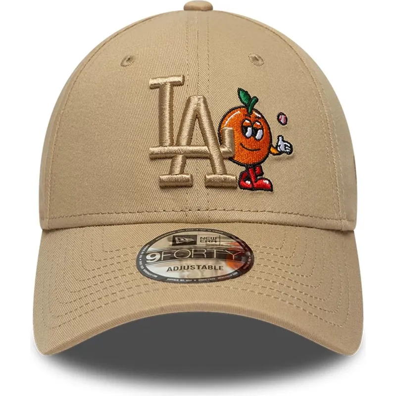 gorra-curva-marron-ajustable-con-logo-marron-9forty-tonal-icon-de-los-angeles-dodgers-mlb-de-new-era