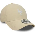 gorra-curva-beige-ajustable-9forty-soft-cord-de-new-york-mets-mlb-de-new-era