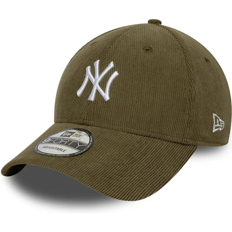 grune-verstellbare-curved-cap-9forty-soft-cord-der-new-york-yankees-mlb-von-new-era