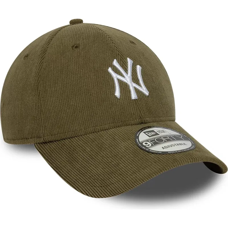 grune-verstellbare-curved-cap-9forty-soft-cord-der-new-york-yankees-mlb-von-new-era