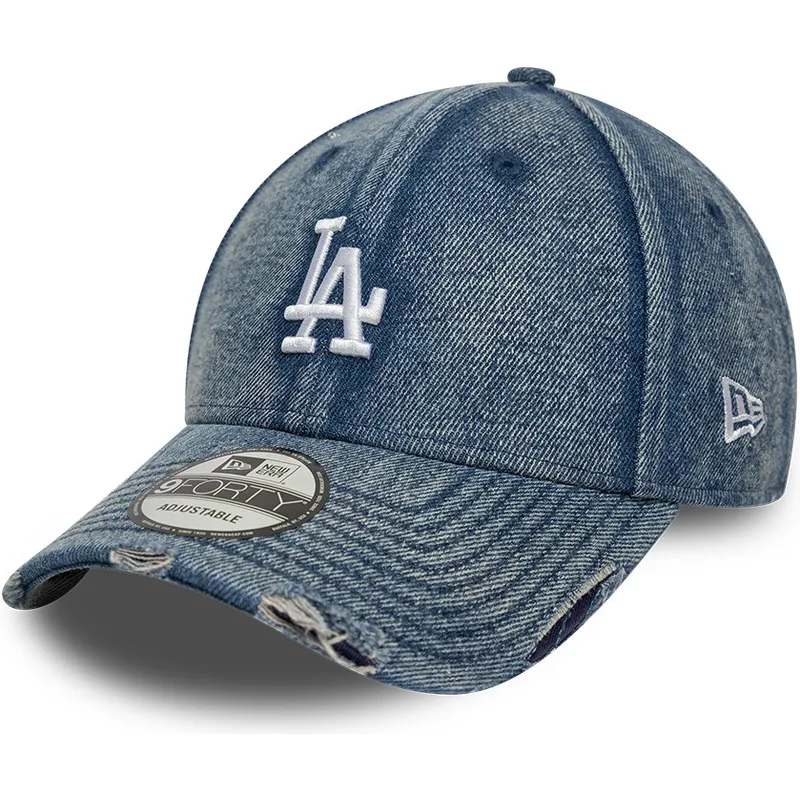 cepur-izliekta-zils-regulejams-9forty-acid-wash-denim-no-los-angeles-dodgers-mlb-no-new-era