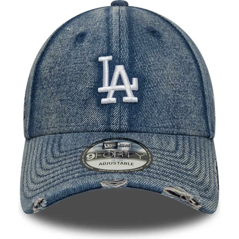 cepur-izliekta-zils-regulejams-9forty-acid-wash-denim-no-los-angeles-dodgers-mlb-no-new-era
