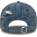 blaue-verstellbare-curved-visor-cap-9forty-acid-wash-denim-der-los-angeles-dodgers-mlb-von-new-era