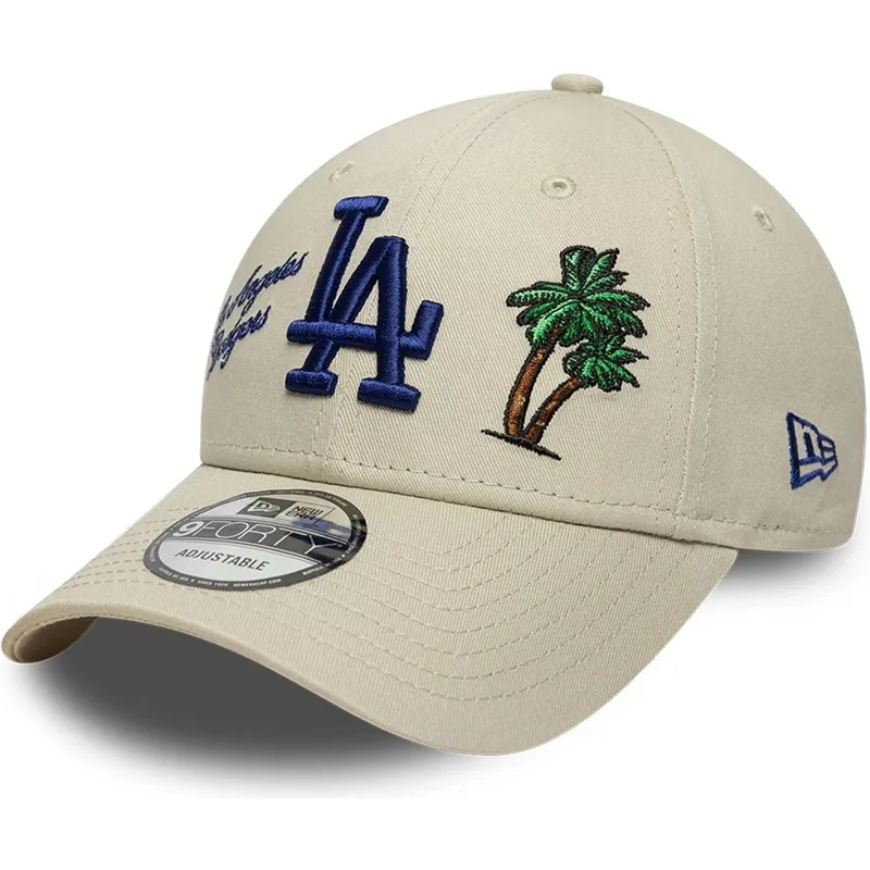 new-era-curved-brim-9forty-city-icon-los-angeles-dodgers-mlb-beige-adjustable-cap