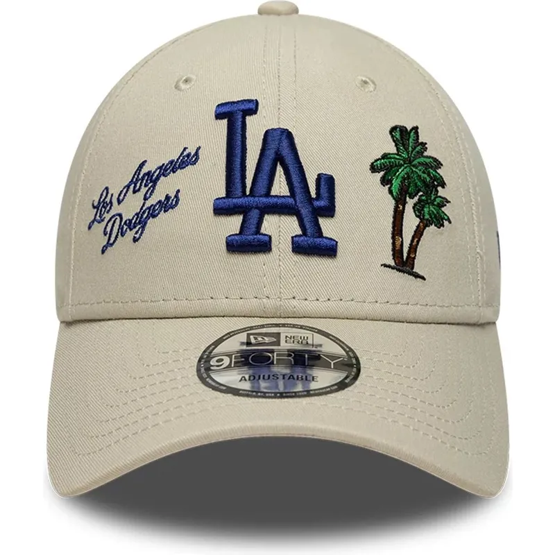 new-era-curved-brim-9forty-city-icon-los-angeles-dodgers-mlb-beige-adjustable-cap