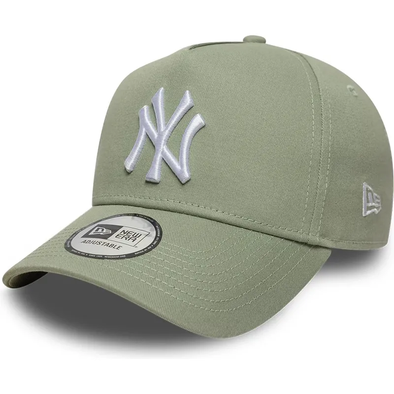 grune-gebogene-snapback-kappe-e-frame-league-essential-der-new-york-yankees-mlb-von-new-era