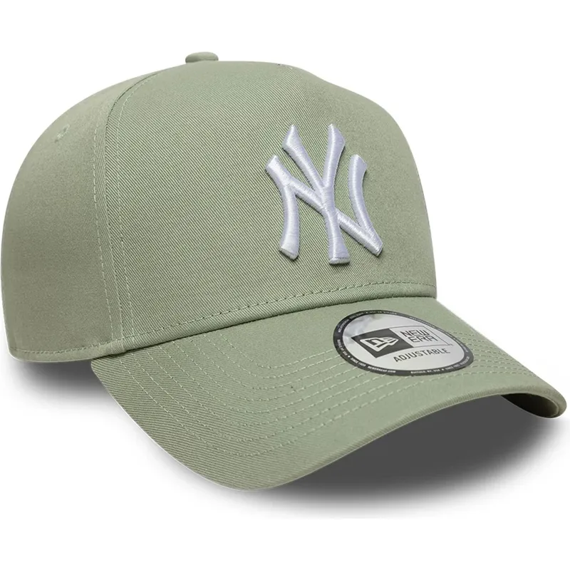 grune-gebogene-snapback-kappe-e-frame-league-essential-der-new-york-yankees-mlb-von-new-era