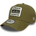 casquette-courbee-verte-snapback-e-frame-patch-linen-new-era