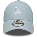 hellblaue-verstellbare-trucker-kappe-9forty-homefield-midi-der-los-angeles-dodgers-mlb-von-new-era