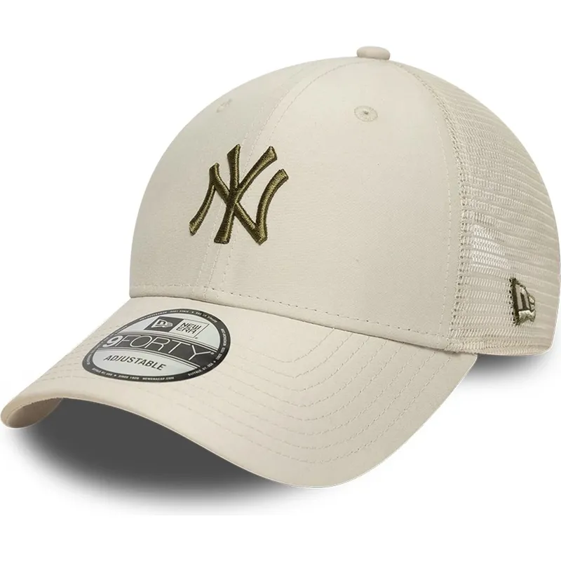 casquette-trucker-beige-ajustable-avec-logo-vert-9forty-homefield-midi-new-york-yankees-mlb-new-era