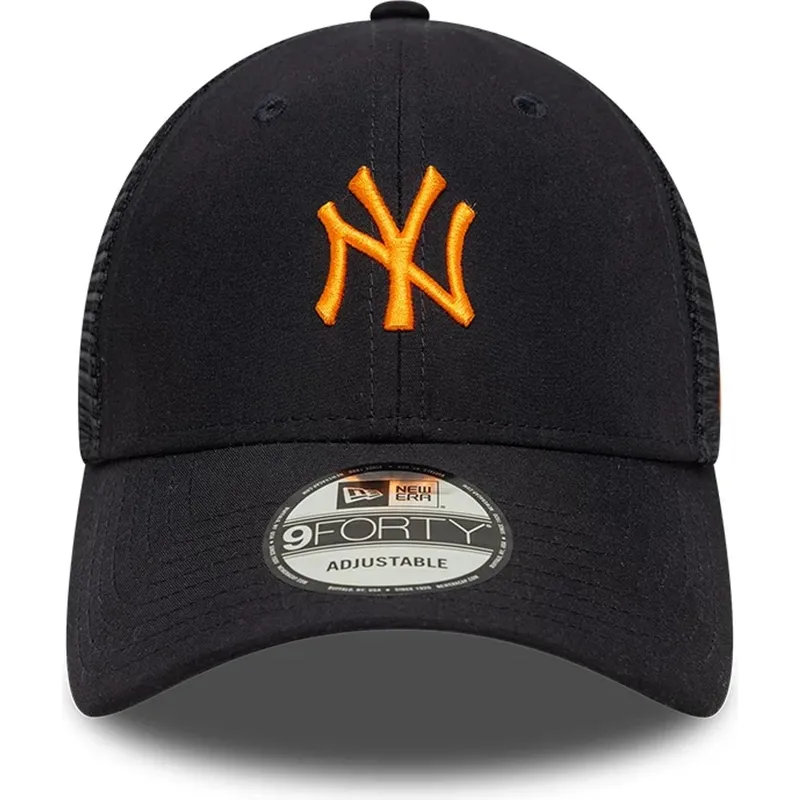 casquette-trucker-bleue-marine-ajustable-avec-logo-orange-9forty-homefield-midi-new-york-yankees-mlb-new-era