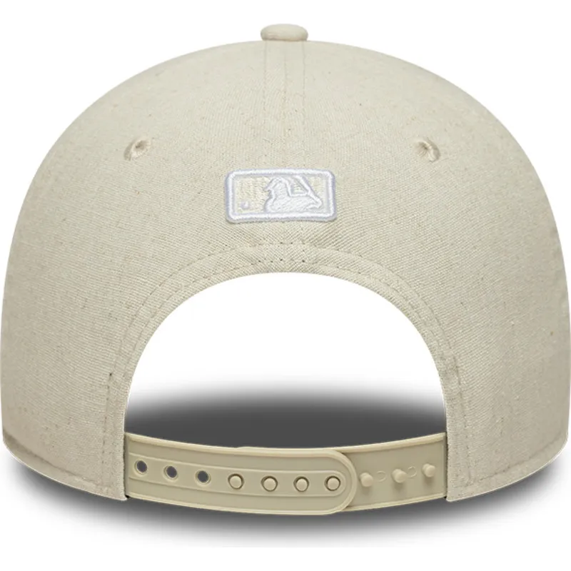 cap-izliekta-beige-snapback-9forty-m-crown-linen-no-new-york-yankees-mlb-no-new-era