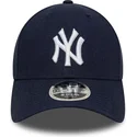new-era-curved-brim-9forty-m-crown-linen-new-york-yankees-mlb-navy-blue-snapback-cap