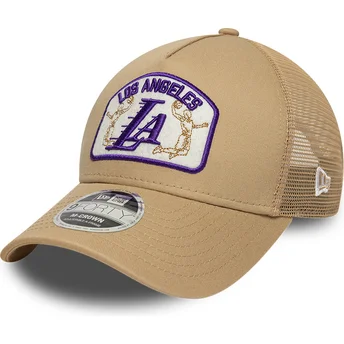 Cap izliekta beige snapback 9FORTY M-Crown A Frame no Los Angeles Lakers NBA no New Era