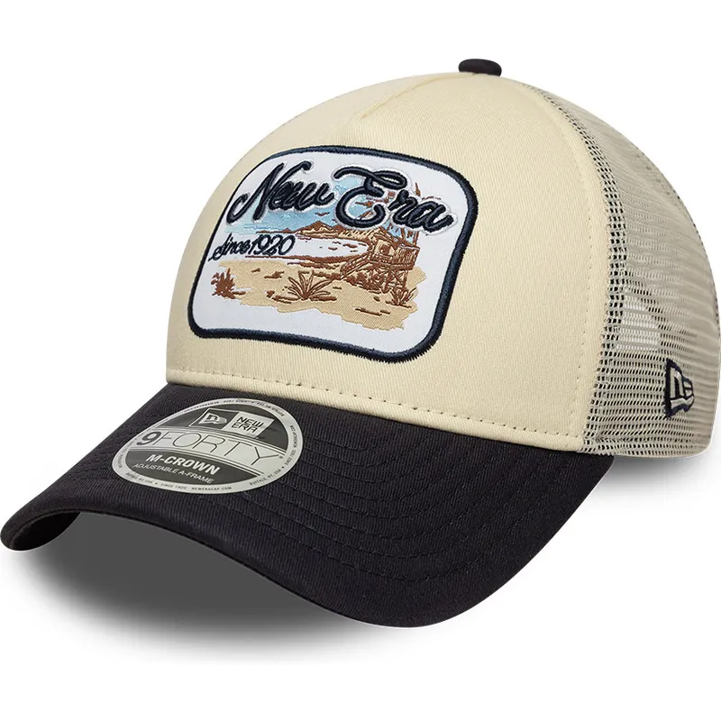 gorra-trucker-beige-y-azul-marino-9forty-m-crown-a-frame-de-new-era