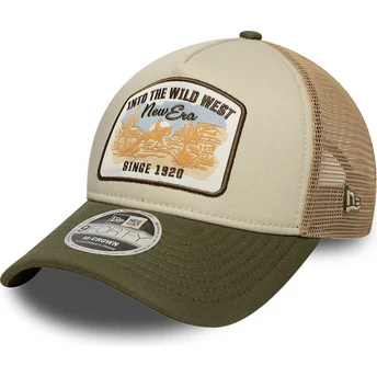 Cepur izliekta šoferis bēšs snapback 9FORTY M-Crown A Frame no New Era