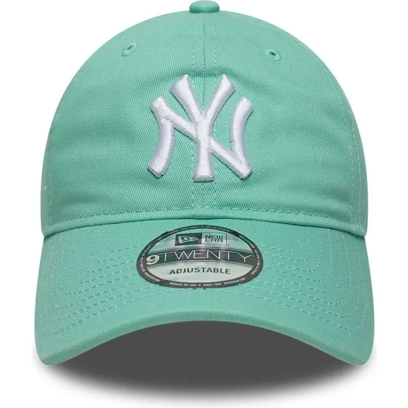 casquette-courbee-verte-claire-ajustable-9twenty-league-essential-new-york-yankees-mlb-new-era