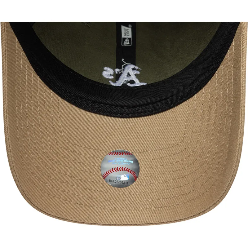gorra-curva-verde-y-marron-ajustable-9twenty-mini-washed-contrast-de-oakland-athletics-mlb-de-new-era