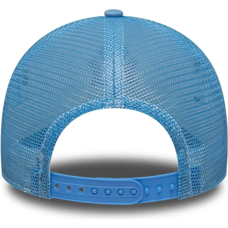 trucker-cap-blau-und-weiss-mit-blauem-logo-a-frame-league-essential-von-new-york-yankees-mlb-von-new-era