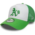 casquette-trucker-verte-et-blanche-avec-logo-vert-a-frame-league-essential-oakland-athletics-mlb-new-era