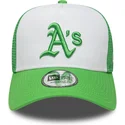 czapka-trucker-zielono-biala-z-zielonym-logo-a-frame-league-essential-oakland-athletics-mlb-new-era