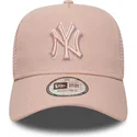 cepur-izliekta-truckeris-roza-snapback-a-frame-outline-no-new-york-yankees-mlb-no-new-era
