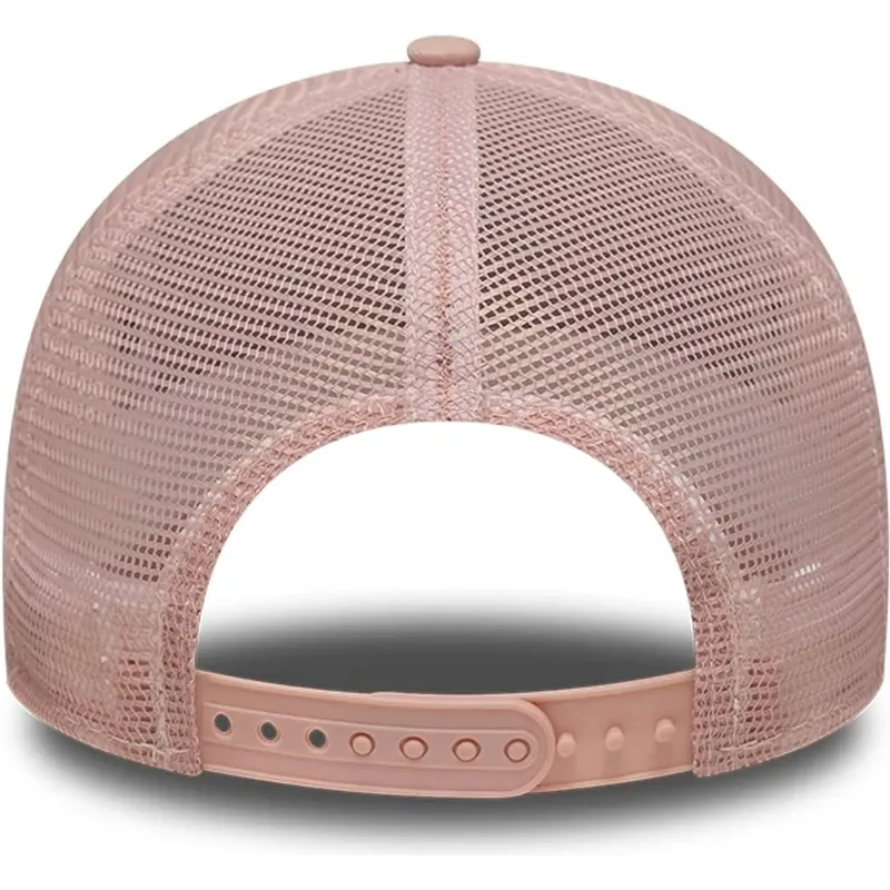 casquette-trucker-rose-avec-logo-rose-a-frame-outline-new-york-yankees-mlb-new-era