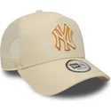 cap-izliekta-beige-snapback-a-frame-outline-no-new-york-yankees-mlb-no-new-era