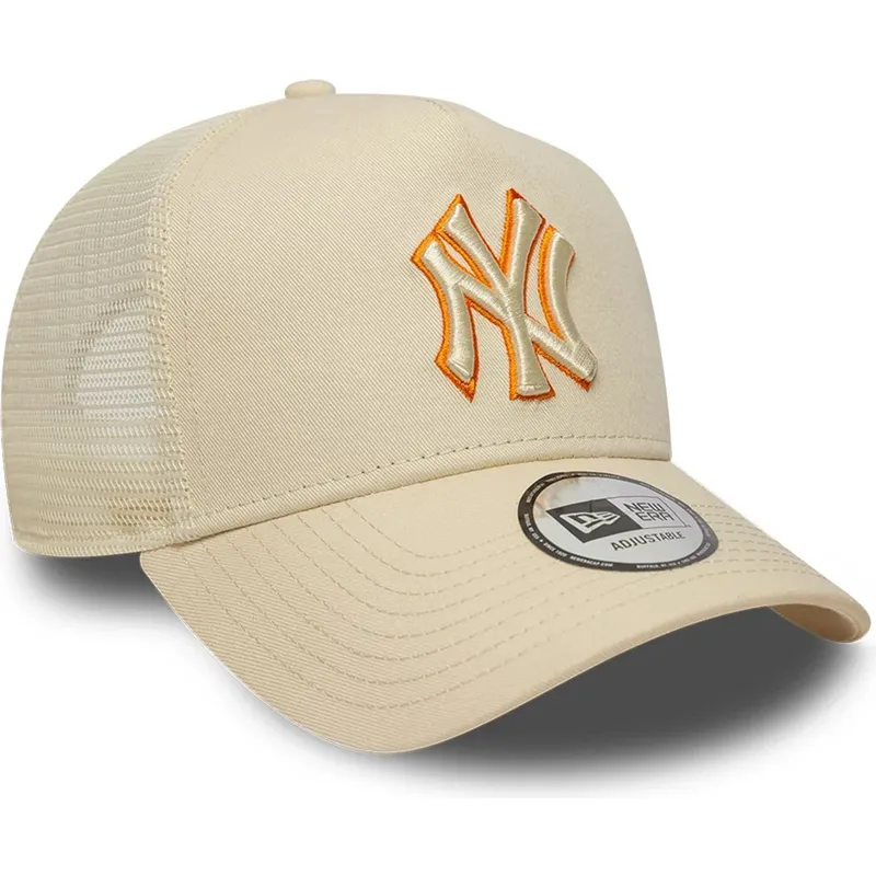 cap-izliekta-beige-snapback-a-frame-outline-no-new-york-yankees-mlb-no-new-era