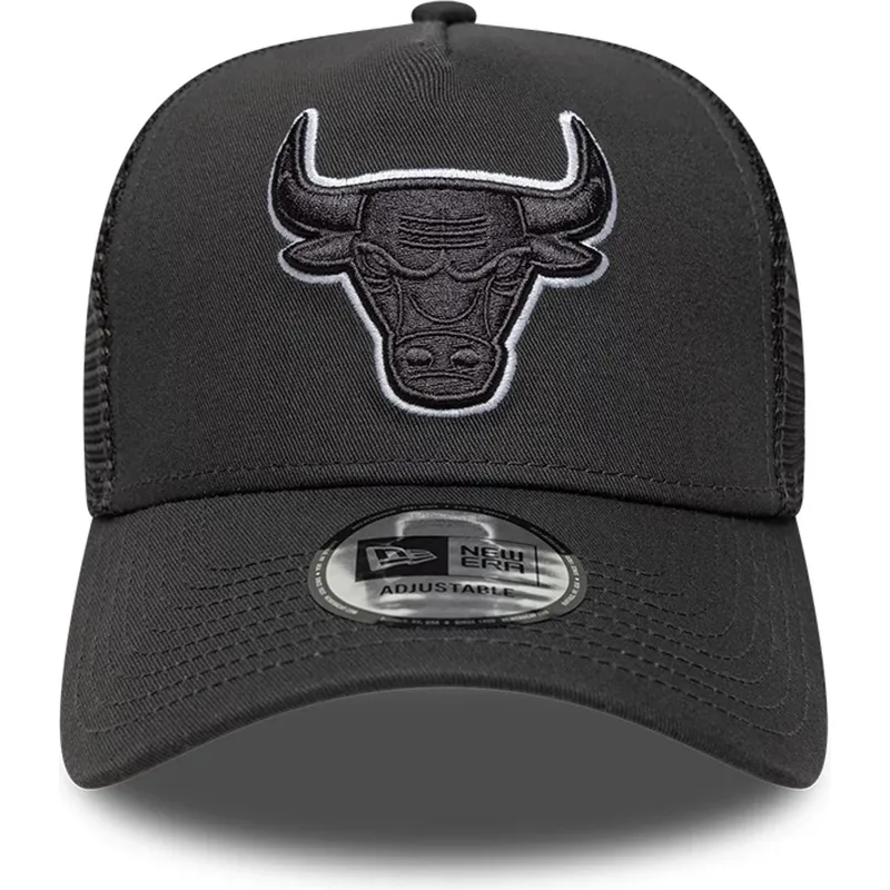 casquette-trucker-noire-avec-logo-noir-a-frame-outline-chicago-bulls-nba-new-era