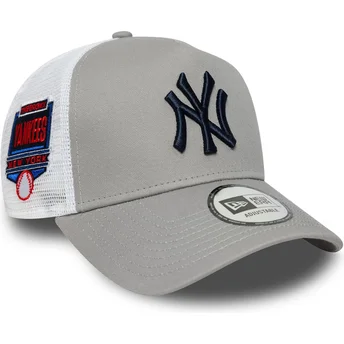 Trucker Cap grau A Frame Side Patch von New York Yankees MLB von New Era