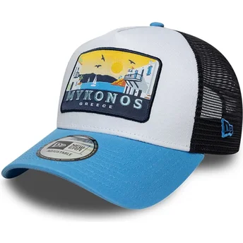 Cap izliekta blue snapback A Frame Location Patch no Mykonos no New Era