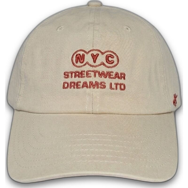 casquette-courbee-beige-ajustable-ny-dreams-just-kids-the-90s-homenage