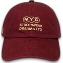 casquette-courbee-grenat-ajustable-ny-dreams-just-kids-the-90s-homenage