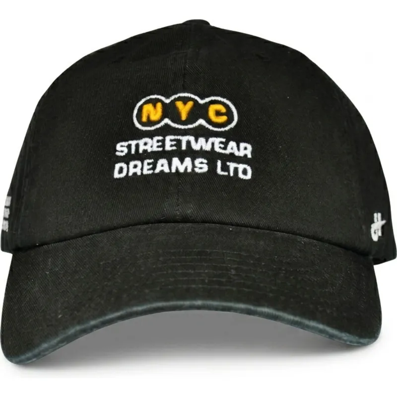 schwarze-verstellbare-curved-cap-ny-dreams-just-kids-the-90s-von-homenage