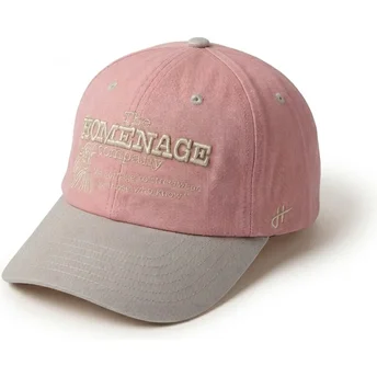 Homenage Curved Brim Statue Just Kids The 90s Pink and Grey Adjustable Cap