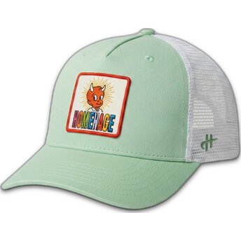 Casquette trucker verte claire et blanche Childhood Fun The Trucker Homenage