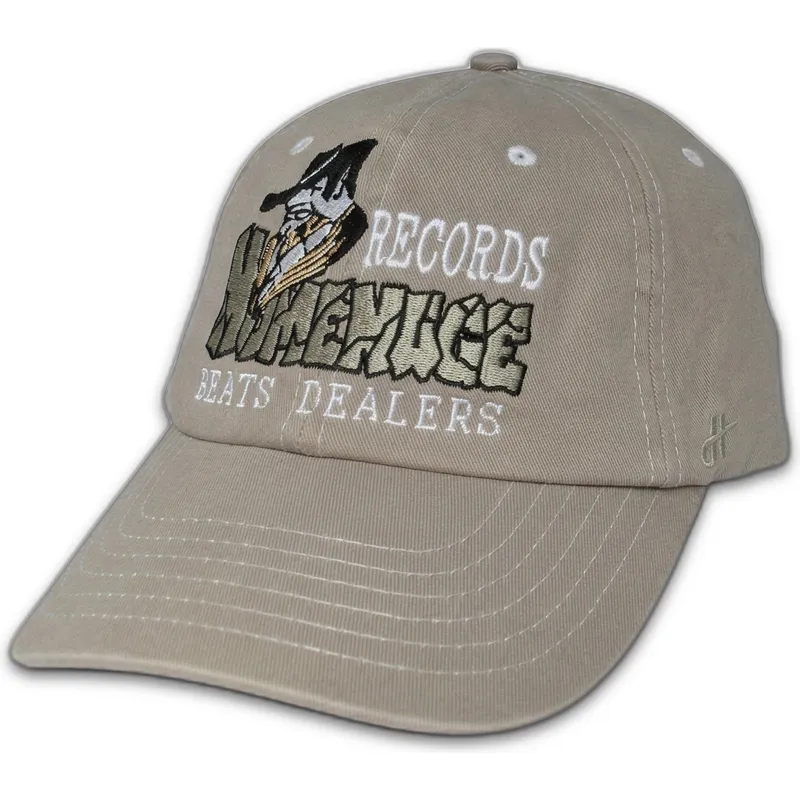 casquette-courbee-grise-ajustable-records-music-shapes-identity-the-90s-homenage