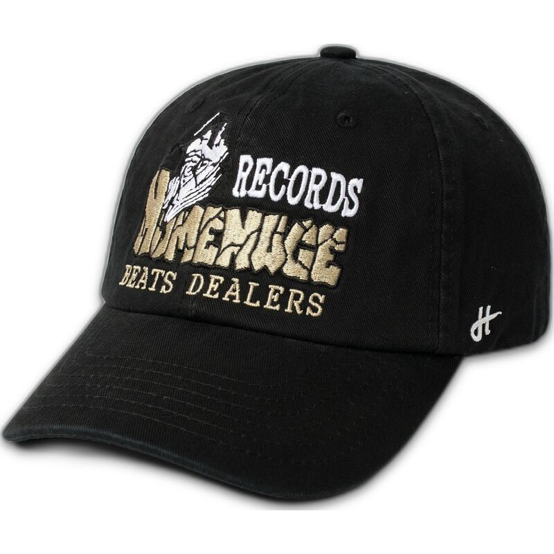 casquette-courbee-noire-ajustable-records-music-shapes-identity-the-90s-homenage