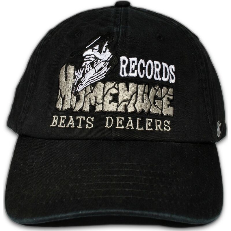 casquette-courbee-noire-ajustable-records-music-shapes-identity-the-90s-homenage