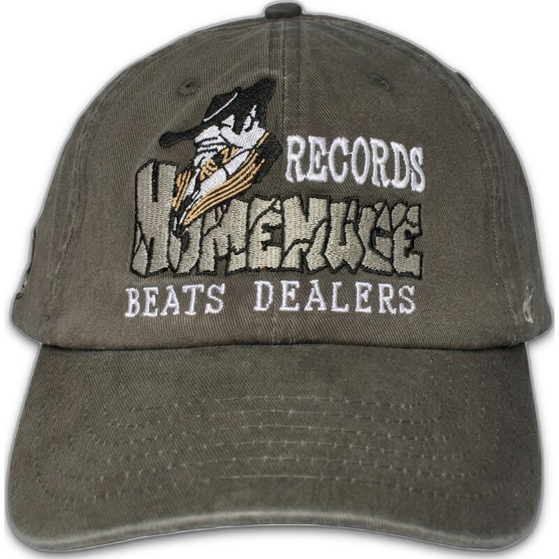 casquette-courbee-grise-fonce-ajustable-records-music-shapes-identity-the-90s-homenage