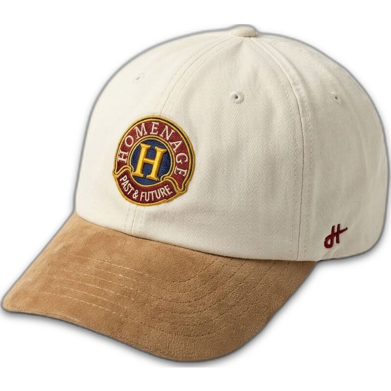casquette-courbee-beige-et-marron-ajustable-suede-resort-sport-the-90s-homenage