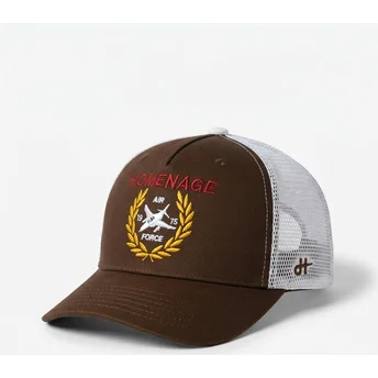Trucker-Cap dunkelbraun und weiß Jet Military Surplus The Trucker von Homenage