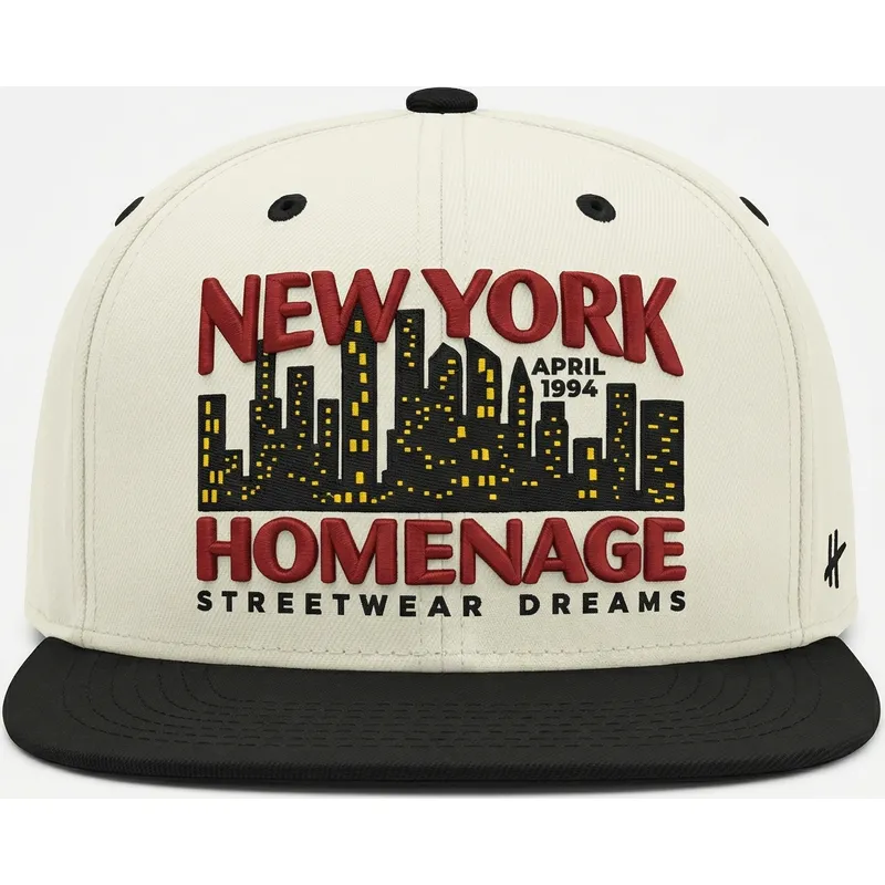 flache-beige-und-schwarze-snapback-kappe-nysky-skylines-the-snap-von-homenage